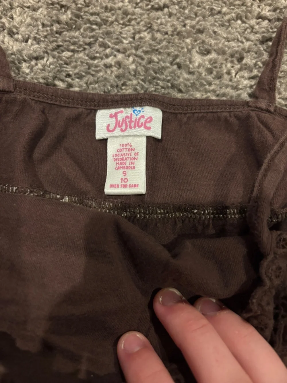 Brown justice kids tanks